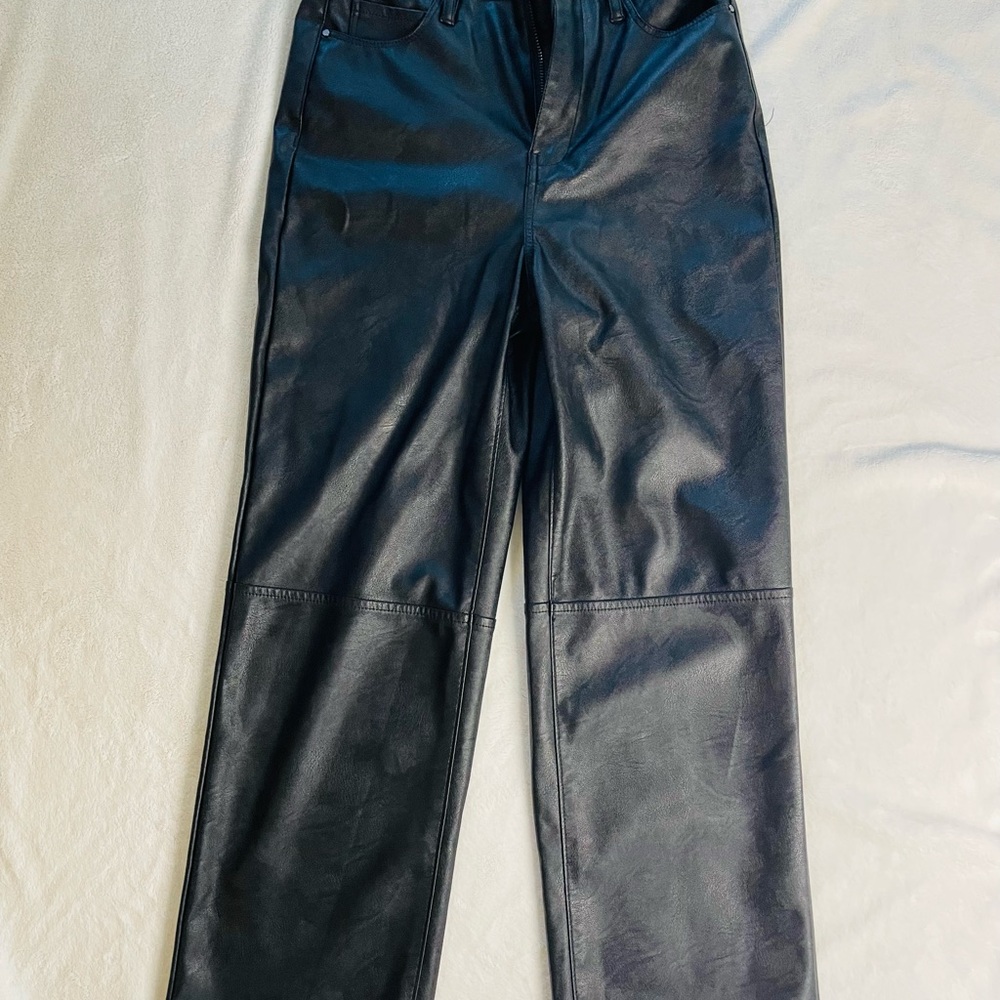 Blank NYC Women's Faux Black Leather Cropped Pants